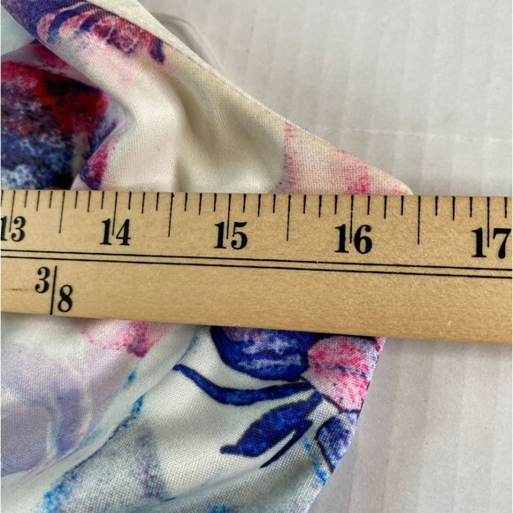 a. peach Womens Multicolor Floral Print Knit Dress with Waist Cutout Size M Sexy - Picture 7 of 9